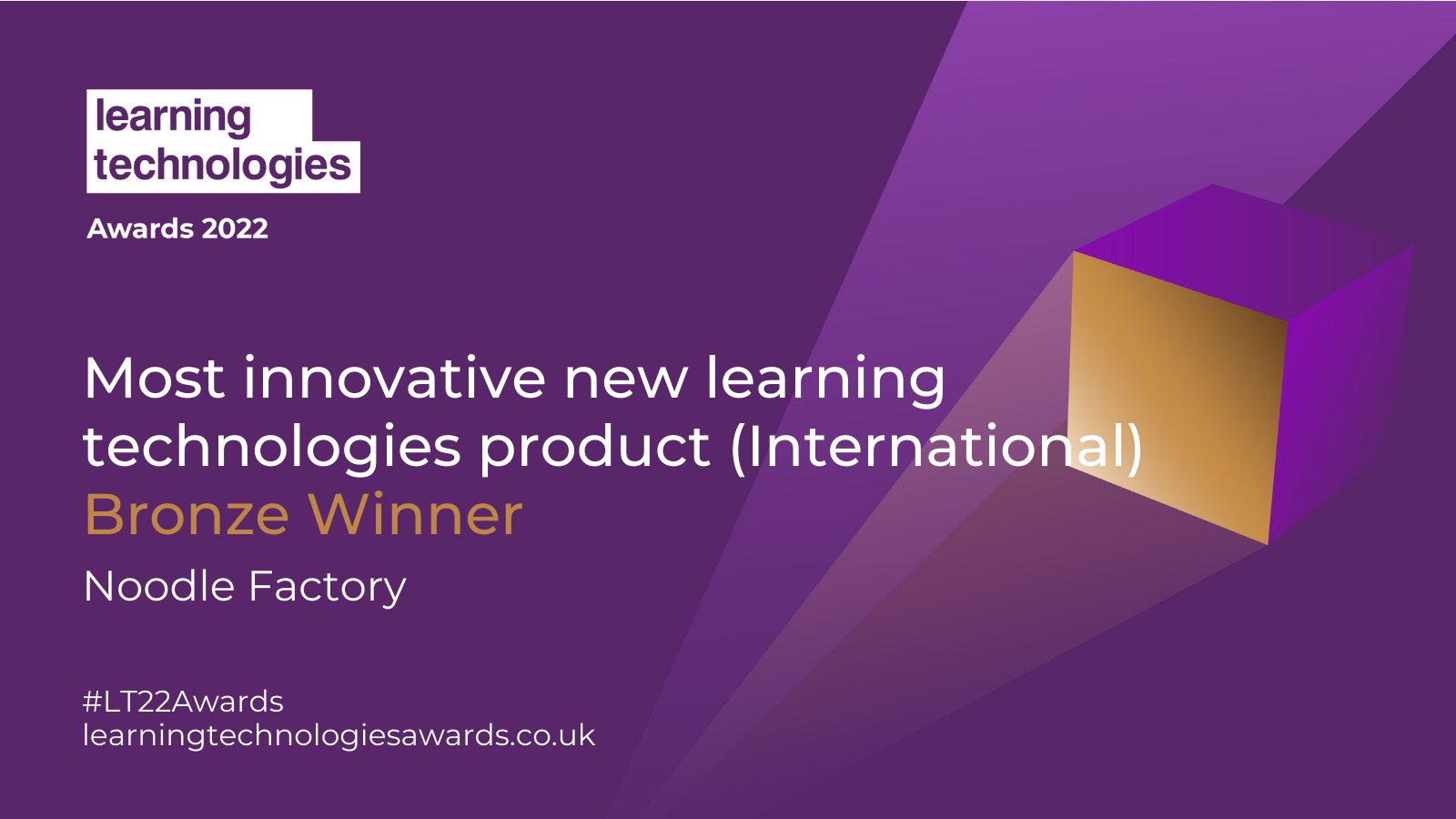 learning technologies award 2022 - bronze