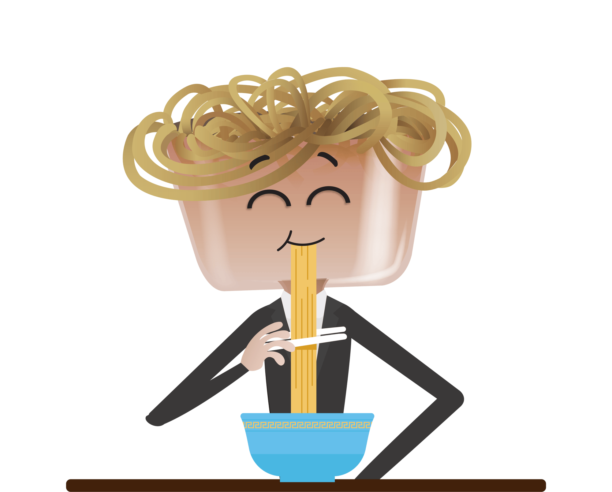 Walter enjoying noodles-01